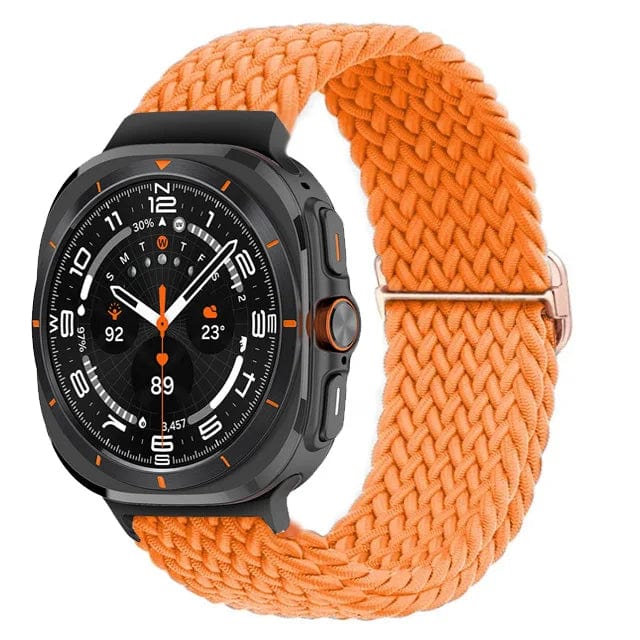 Braided Solo Loop Watch Band For Samsung Watch 7 Orange DX0809113