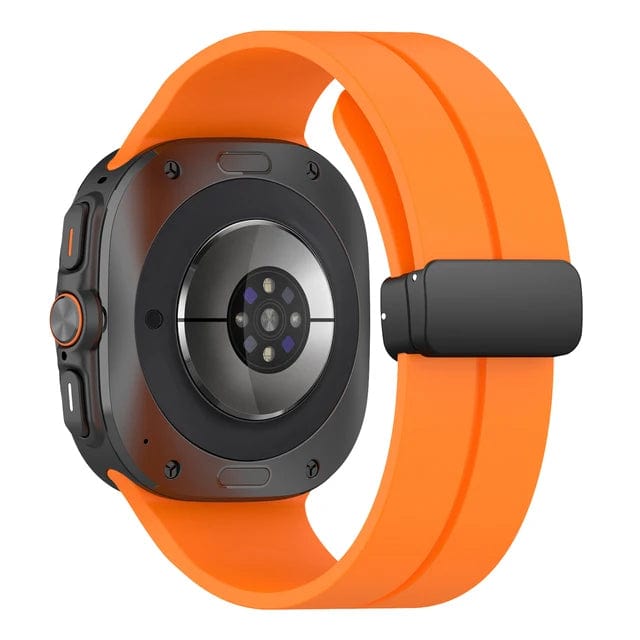 Magnetic Silicone Sports Watch Band For Samsung Watch 7 Orange DX080107
