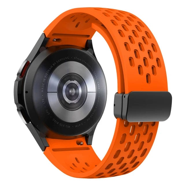 Breathable Magnetic Sports Watch Band For Samsung Orange / Galaxy Watch FE 40mm DX0726208