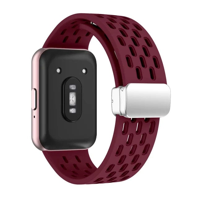 Breathable Magnetic Sports Watch Band For Samsung Galaxy Fit 3 Wine Red / For Galaxy Fit 3 / CHINA 200000049:350686;200000051:100016948;200007763:201336100