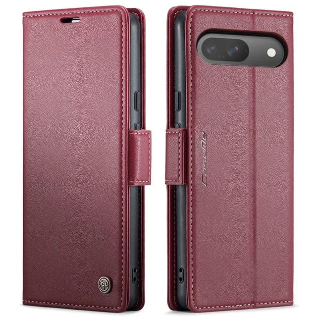RFID Leather Card Holder Case For Google Pixel Google Pixel 7A / Wine Red CM20231116-06-Pixel 7A-Wine