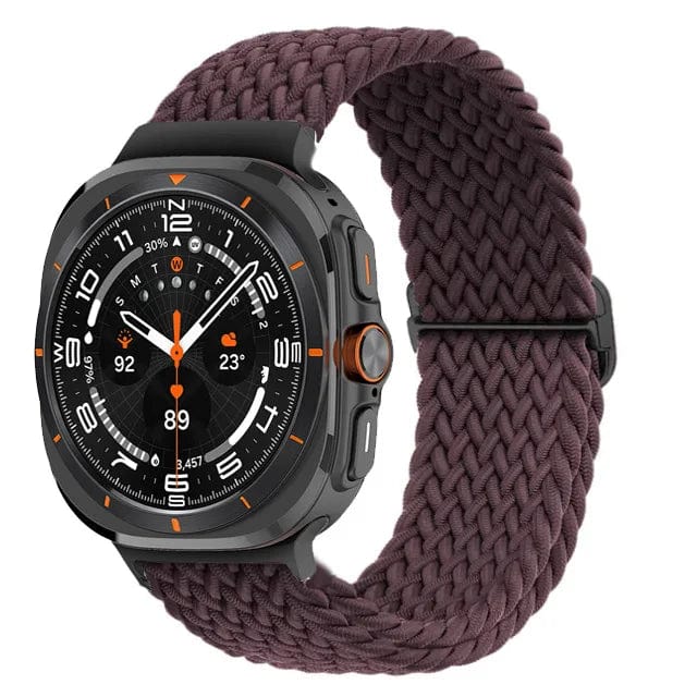 Braided Solo Loop Watch Band For Samsung Watch 7 Wine red DX0809112