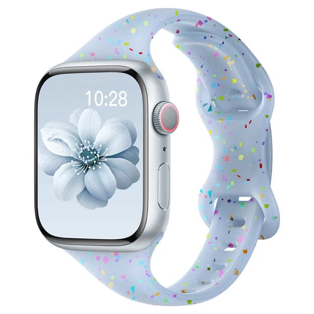 Slim Silicone Sports Watch Band transparent blue / Series 10 : 42 - 38mm 40mm & 41 mm DP07121L13