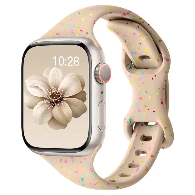 Slim Silicone Sports Watch Band Milk Tea / Series 10 : 42 - 38mm 40mm & 41 mm DP07121S06