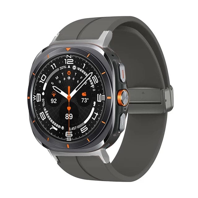 Magnetic Silicone Sports Watch Band For Samsung Galaxy Watch 7 Ultra 47mm / Titanium Gray DX220830303&DX0705501