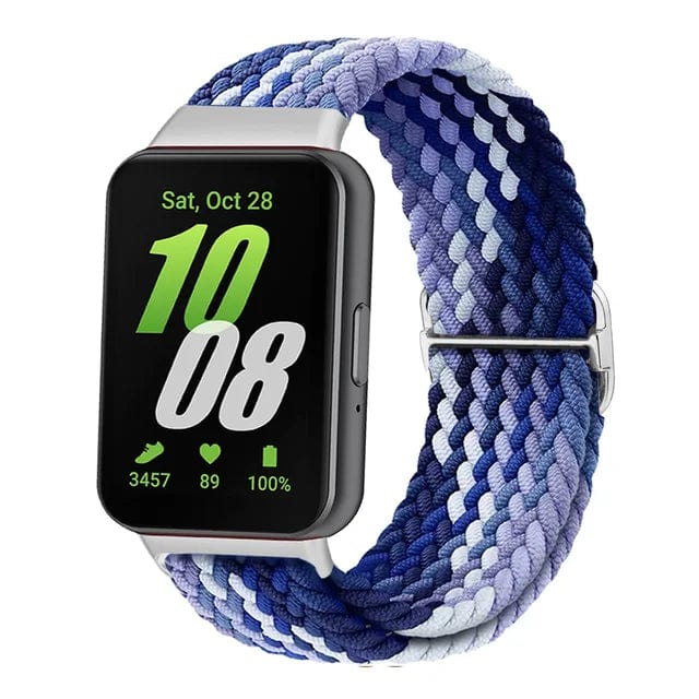 Braided Sports Watch Band For Samsung Galaxy Fit 3 bright blue / For galaxy fit 3 / CHINA 200000049:1178274895;200000051:100016944;200007763:201336100