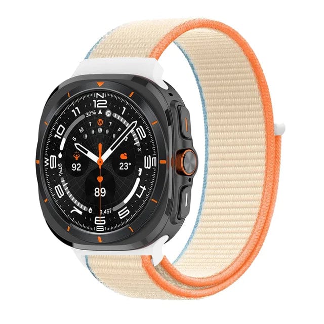 Nylon Sports Watch Band For Samsung Watch 7 Ultra Milk White DX0813202