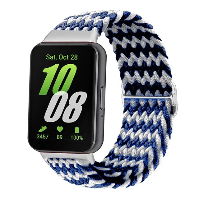 Braided Sports Watch Band For Samsung Galaxy Fit 3 blue white / For galaxy fit 3 / CHINA 200000049:201009050;200000051:100016944;200007763:201336100