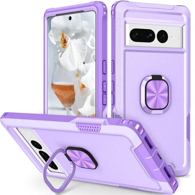 Heavy Duty Magnetic Case With Ring Grip For Google Pixel Google Pixel 8 / Purple CM20240823-08-Pixel 8-Purple