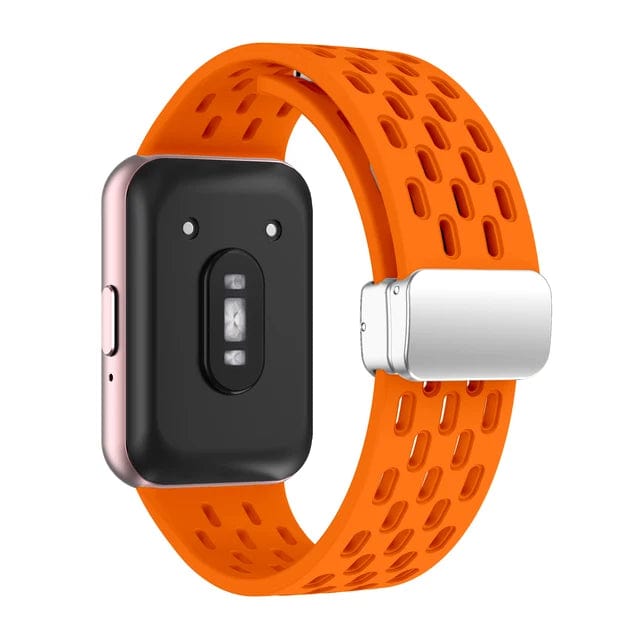 Breathable Magnetic Sports Watch Band For Samsung Galaxy Fit 3 Orange / For Galaxy Fit 3 / CHINA 200000049:5057817297;200000051:100016948;200007763:201336100