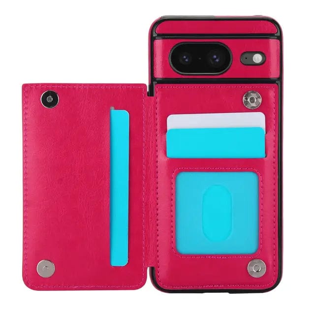 Leather Wallet Case For Google Pixel Hot Pink / Google Pixel 8 CM20240823-01-Pixel 8-Hot Pink