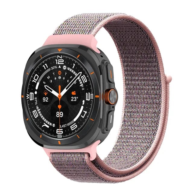 Nylon Sports Watch Band For Samsung Watch 7 Ultra Pink Sand DX0813206