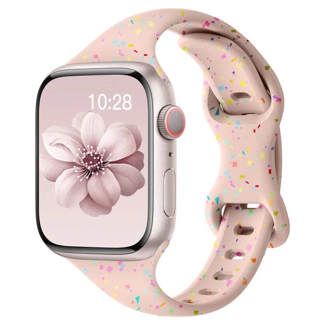 Slim Silicone Sports Watch Band Pink Ssand / Series 10 : 42 - 38mm 40mm & 41 mm DP07121S07