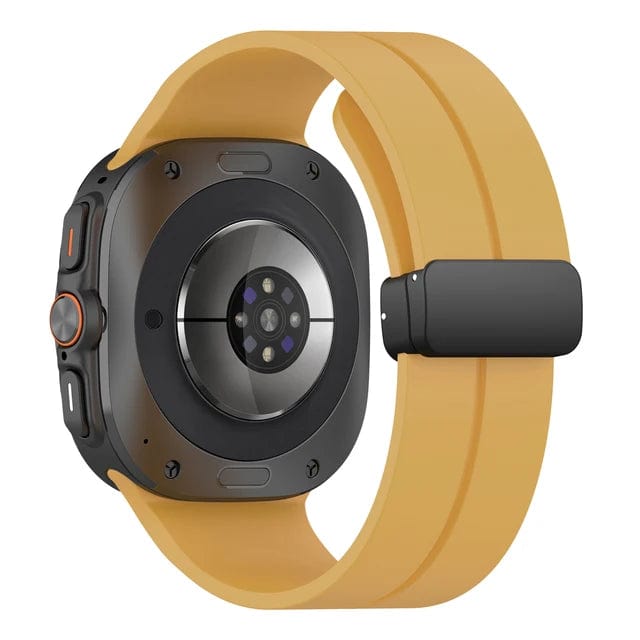 Magnetic Silicone Sports Watch Band For Samsung Watch 7 Yellow DX080111
