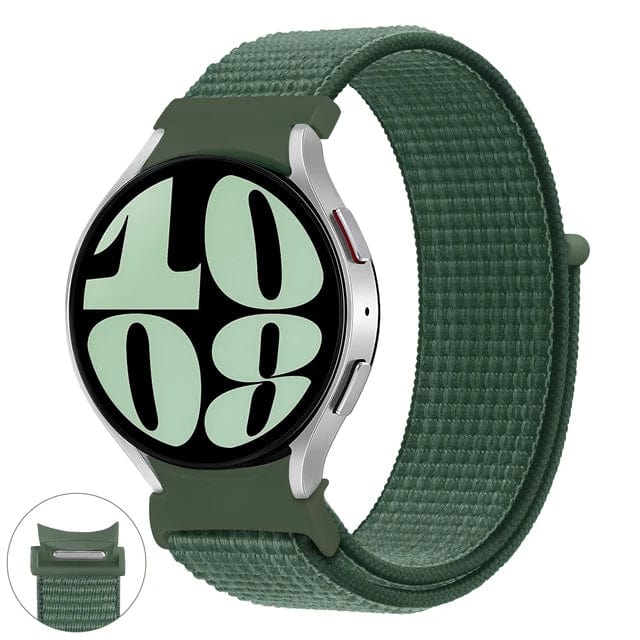 Nylon Sports Watch Band For Samsung Pine green / Galaxy Watch 4 40mm / CHINA