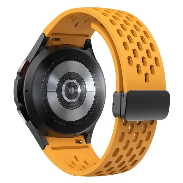 Breathable Magnetic Sports Watch Band For Samsung Yellow / Galaxy Watch FE 40mm DX0726210