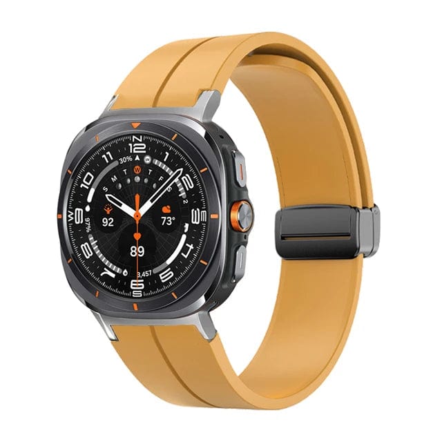 Magnetic Silicone Sports Watch Band For Samsung Galaxy Watch 7 Ultra 47mm / Yellow DX220830307&DX0705501