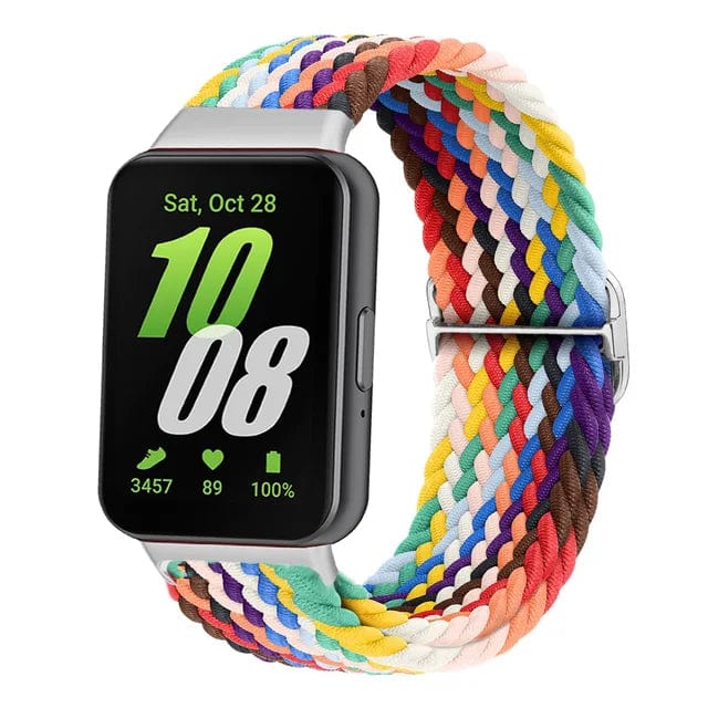 Braided Sports Watch Band For Samsung Galaxy Fit 3 official rainbow / For galaxy fit 3 / CHINA 200000049:201102690;200000051:100016944;200007763:201336100