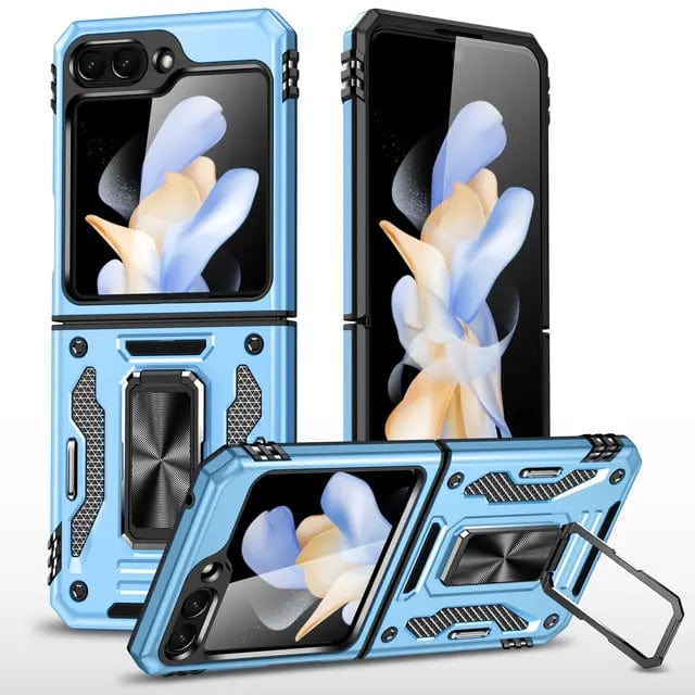 Magnetic Case With Kickstand & Camera Cover For Samsung Z Flip Galaxy Z Flip 5 / Light Blue CM20221010-B-05-Samsung Flip 5-Sky Blue