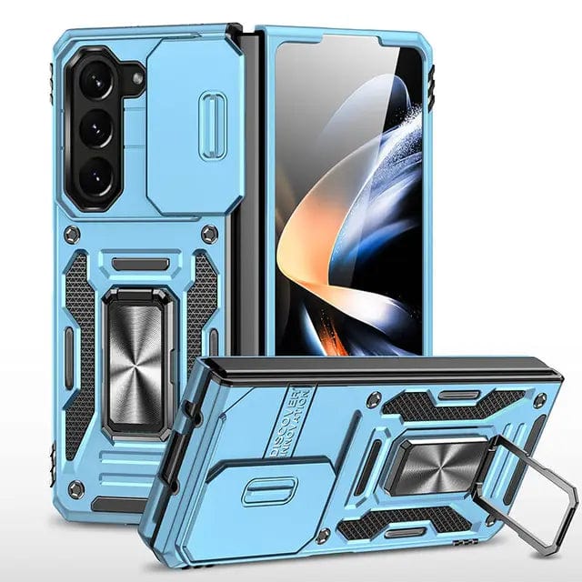 Magnetic Case With Kickstand & Camera Cover For Samsung Z Fold Galaxy Z Fold 5 / Light Blue CM20221010-B-05-Samsung Fold 5-Sky Blue