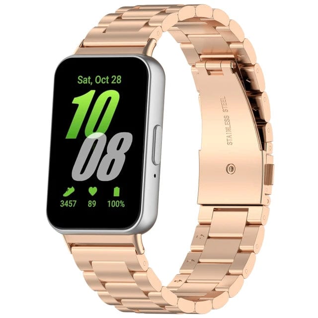 Stainless Steel Watch Band For Samsung Fit 3 Rose Gold DX240323103