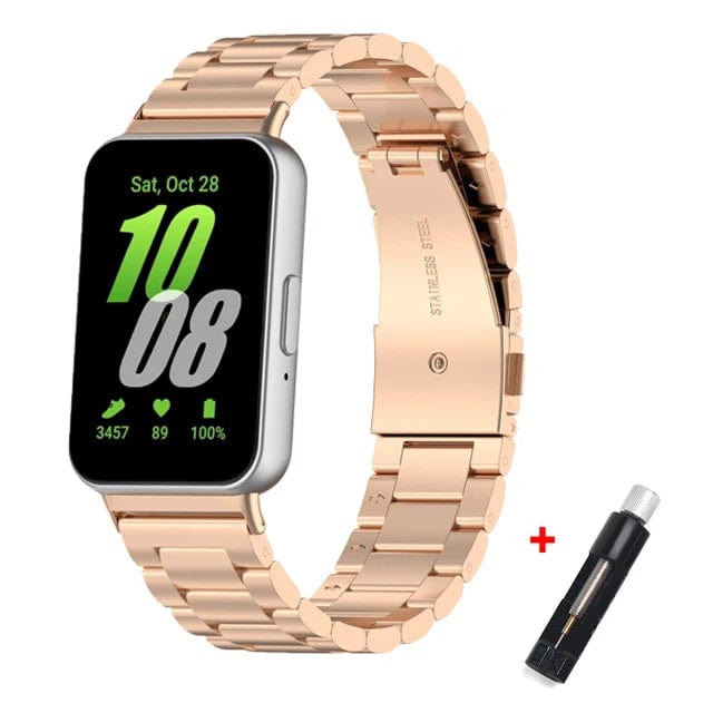 Stainless Steel Watch Band For Samsung Fit 3 Rose Gold with Adjuster tool DX240323103&DP18111200