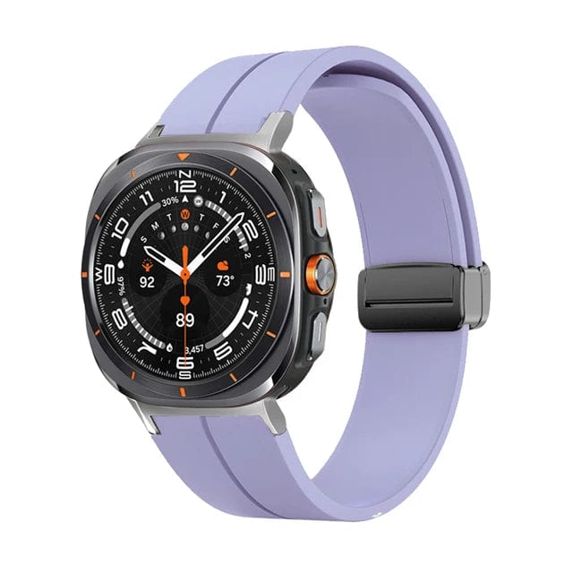 Magnetic Silicone Sports Watch Band For Samsung Galaxy Watch 7 Ultra 47mm / Purple DX220830310&DX0705501