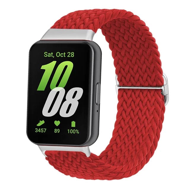 Braided Sports Watch Band For Samsung Galaxy Fit 3 red / For galaxy fit 3 / CHINA 200000049:100013775;200000051:100016944;200007763:201336100