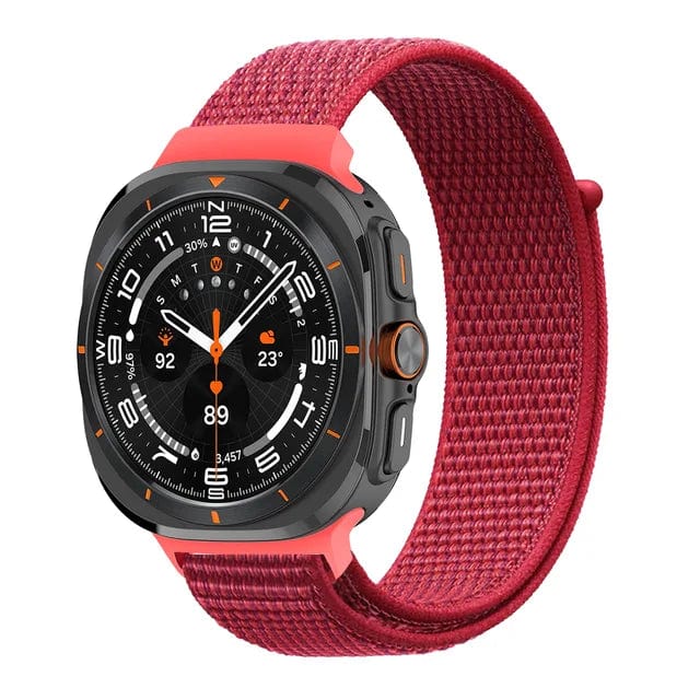 Nylon Sports Watch Band For Samsung Watch 7 Ultra Red DX0813209