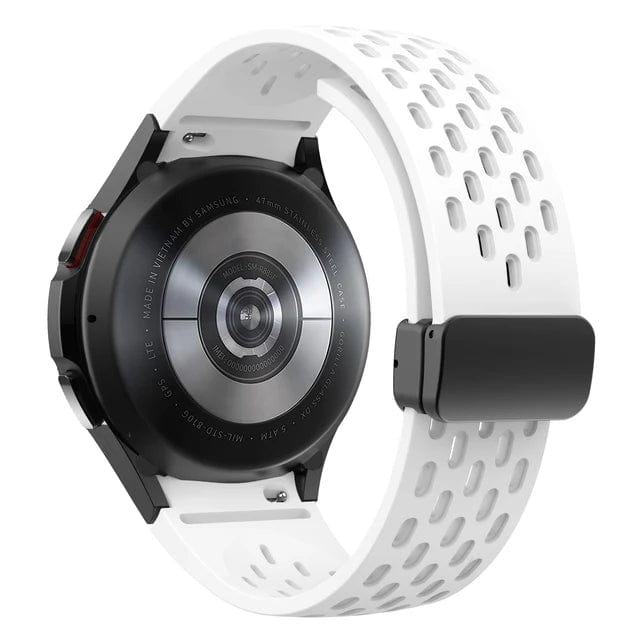 Breathable Magnetic Sports Watch Band For Samsung White / Galaxy Watch FE 40mm DX0726204