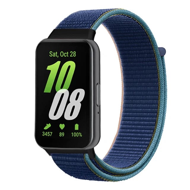 Nylon Sports Watch Band For Samsung Galaxy Fit 3 navy blue / For galaxy fit 3 / CHINA 200000049:16146268;200000051:100016944;200007763:201336100