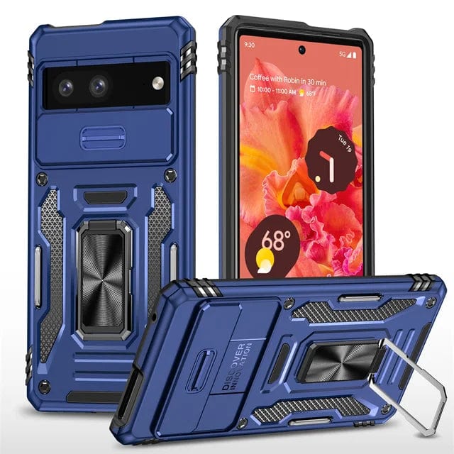 Magnetic Phone Case With Kickstand & Camera Cover For Google Pixel Google Pixel 7 / Navy blue CM20221010-B-05-Pixel 7-Dark Blue
