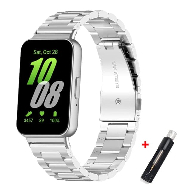 Stainless Steel Watch Band For Samsung Fit 3 Silver with Adjuster tool DX240323101&DP18111200