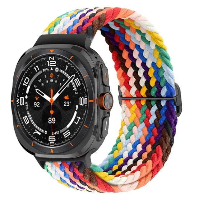 Braided Solo Loop Watch Band For Samsung Watch 7 Rainbow DX0809104