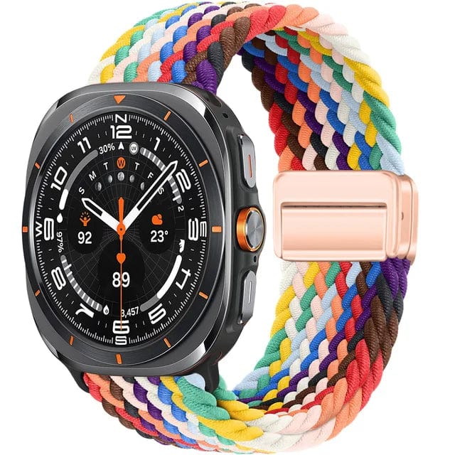 Braided Magnetic Sports Band For Samsung Watch 7 Rainbow DX0816106