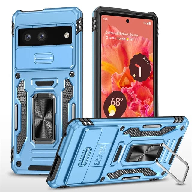 Magnetic Phone Case With Kickstand & Camera Cover For Google Pixel Google Pixel 7 / Light Blue CM20221010-B-05-Pixel 7-Sky Blue