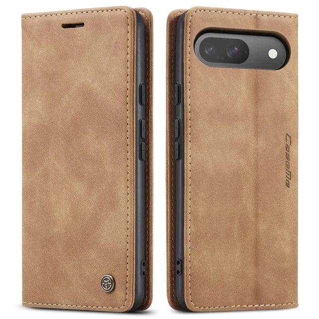 Slim Magnetic Leather Case For Google Pixel Brown / Google Pixel 9 Pro XL CM20240820-01-Pixel 9 Pro XL-Brown