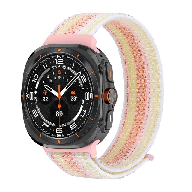 Nylon Sports Watch Band For Samsung Watch 7 Ultra Starlight pink DX0813205