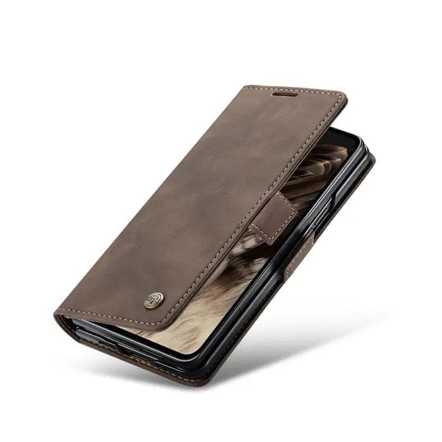 Slim Magnetic Leather Case For Google Pixel Fold Coffee CM20240820-01-Pixel Fold-Coffee