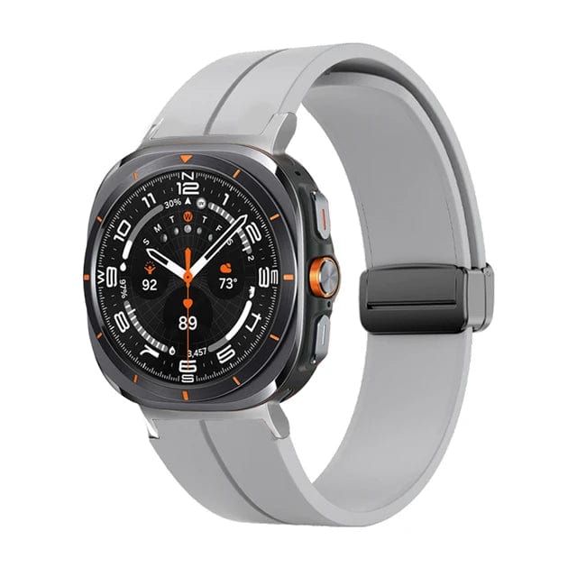 Magnetic Silicone Sports Watch Band For Samsung Galaxy Watch 7 Ultra 47mm / Gray DX220830304&DX0705501