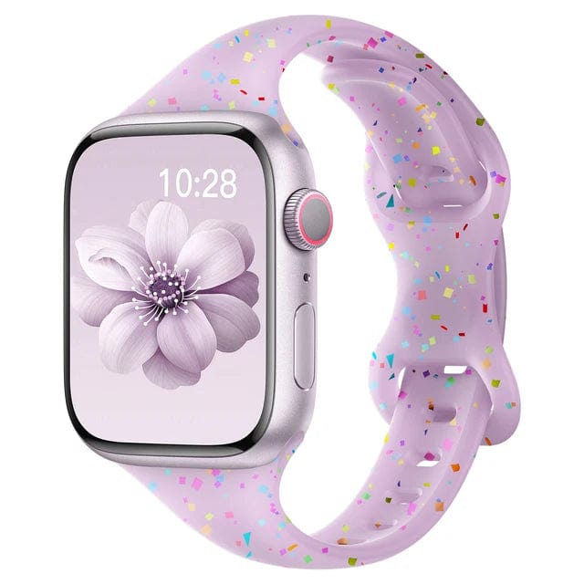 Slim Silicone Sports Watch Band transparent Lavender / Series 10 : 42 - 38mm 40mm & 41 mm DP07121L15