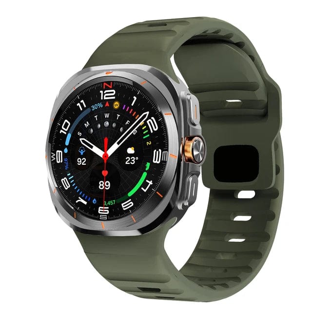 Rugged Sports Watch Band For Samsung Watch 7 Dark Green DX0722209