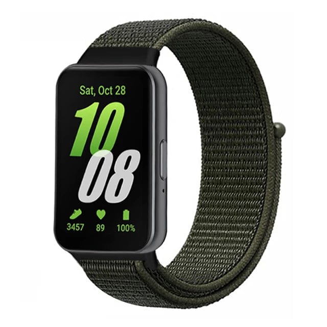 Nylon Sports Watch Band For Samsung Galaxy Fit 3 army green / For galaxy fit 3 / CHINA 200000049:201009050;200000051:100016944;200007763:201336100