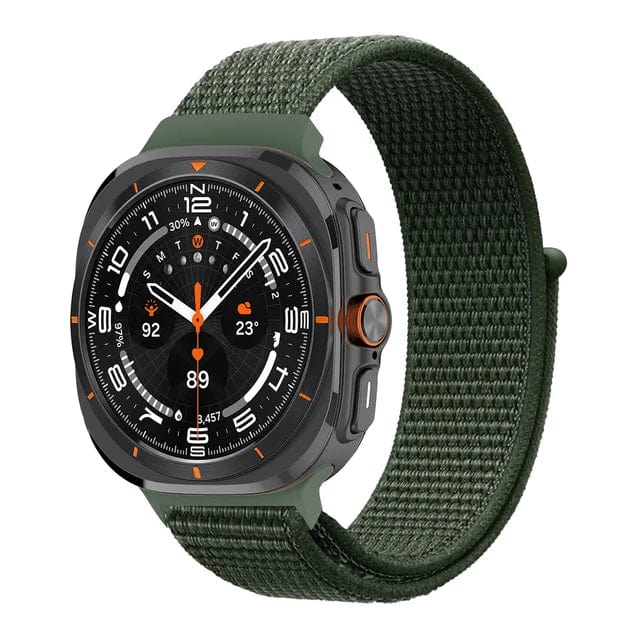 Nylon Sports Watch Band For Samsung Watch 7 Ultra Army Green DX0813210