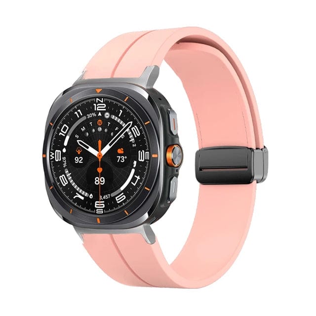 Magnetic Silicone Sports Watch Band For Samsung Galaxy Watch 7 Ultra 47mm / Pink DX220830311&DX0705501