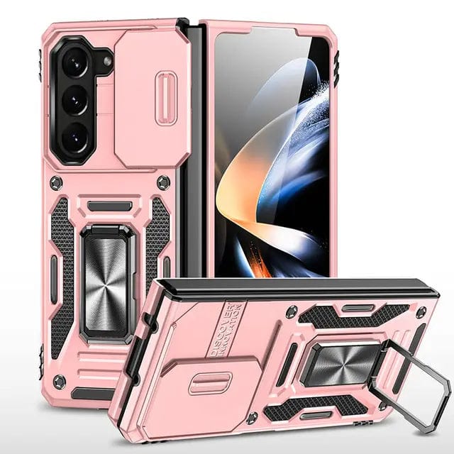 Magnetic Case With Kickstand & Camera Cover For Samsung Z Fold Galaxy Z Fold 5 / Rose Gold CM20221010-B-05-Samsung Fold 5-Rose Gold