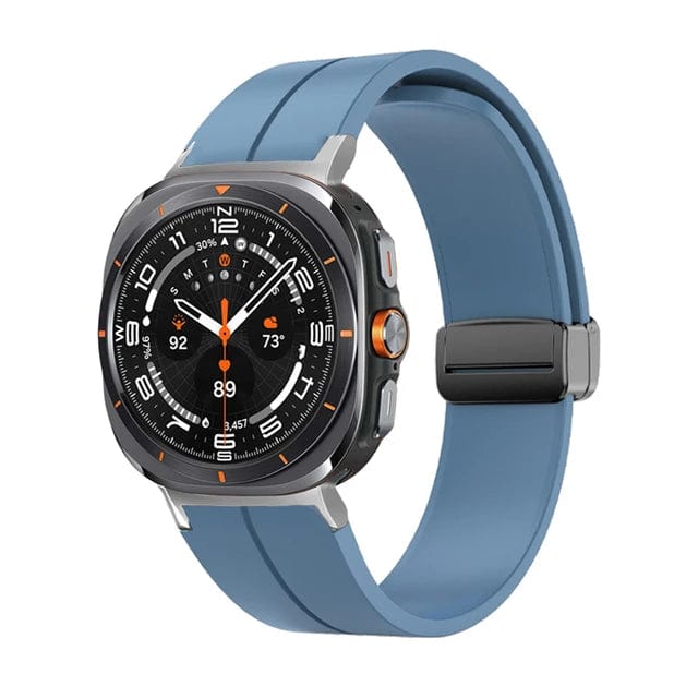 Magnetic Silicone Sports Watch Band For Samsung Galaxy Watch 7 Ultra 47mm / Blue DX220830315&DX0705501