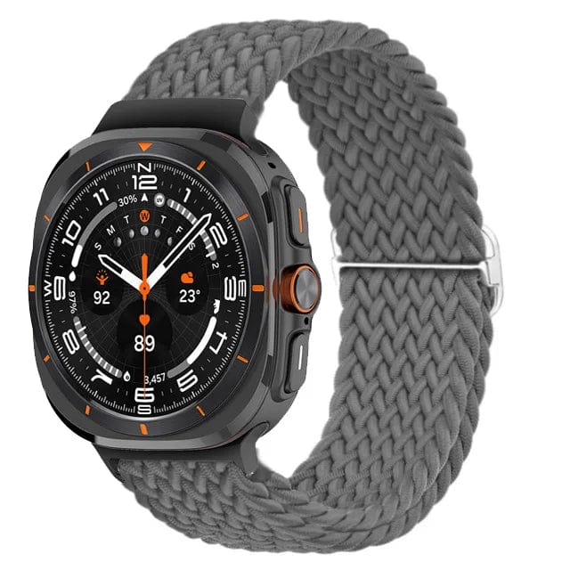 Braided Solo Loop Watch Band For Samsung Watch 7 Gray DX0809111