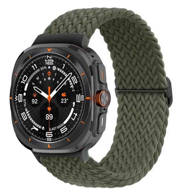 Braided Solo Loop Watch Band For Samsung Watch 7 Green DX0809105