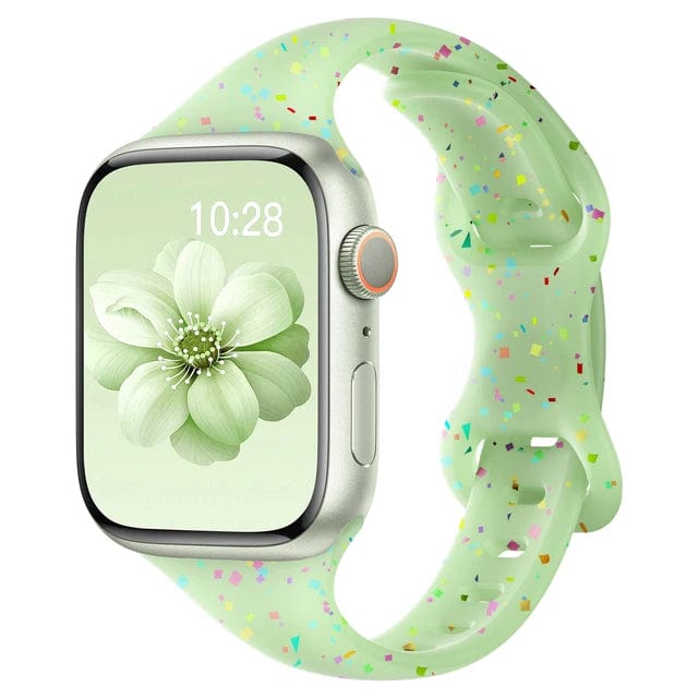 Slim Silicone Sports Watch Band transparent green / Series 10 : 42 - 38mm 40mm & 41 mm DP07121L14